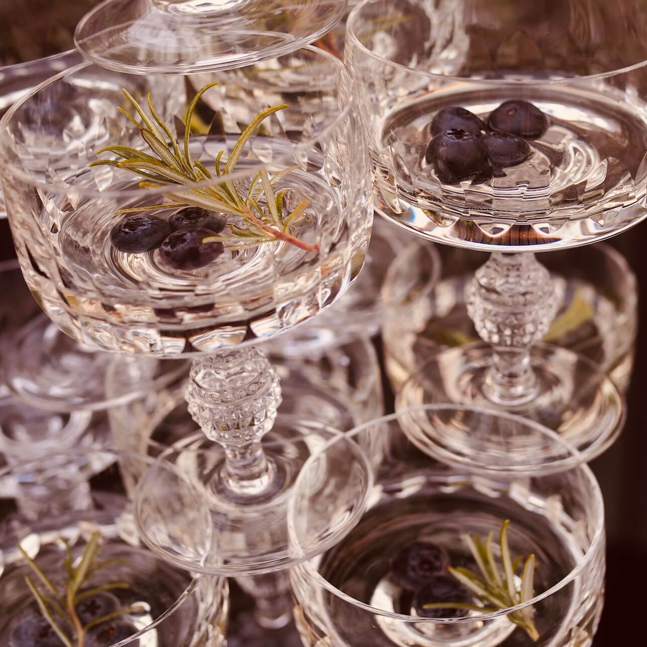 Kristallgläser Vintage Gläser Champagnerschalen Verleih